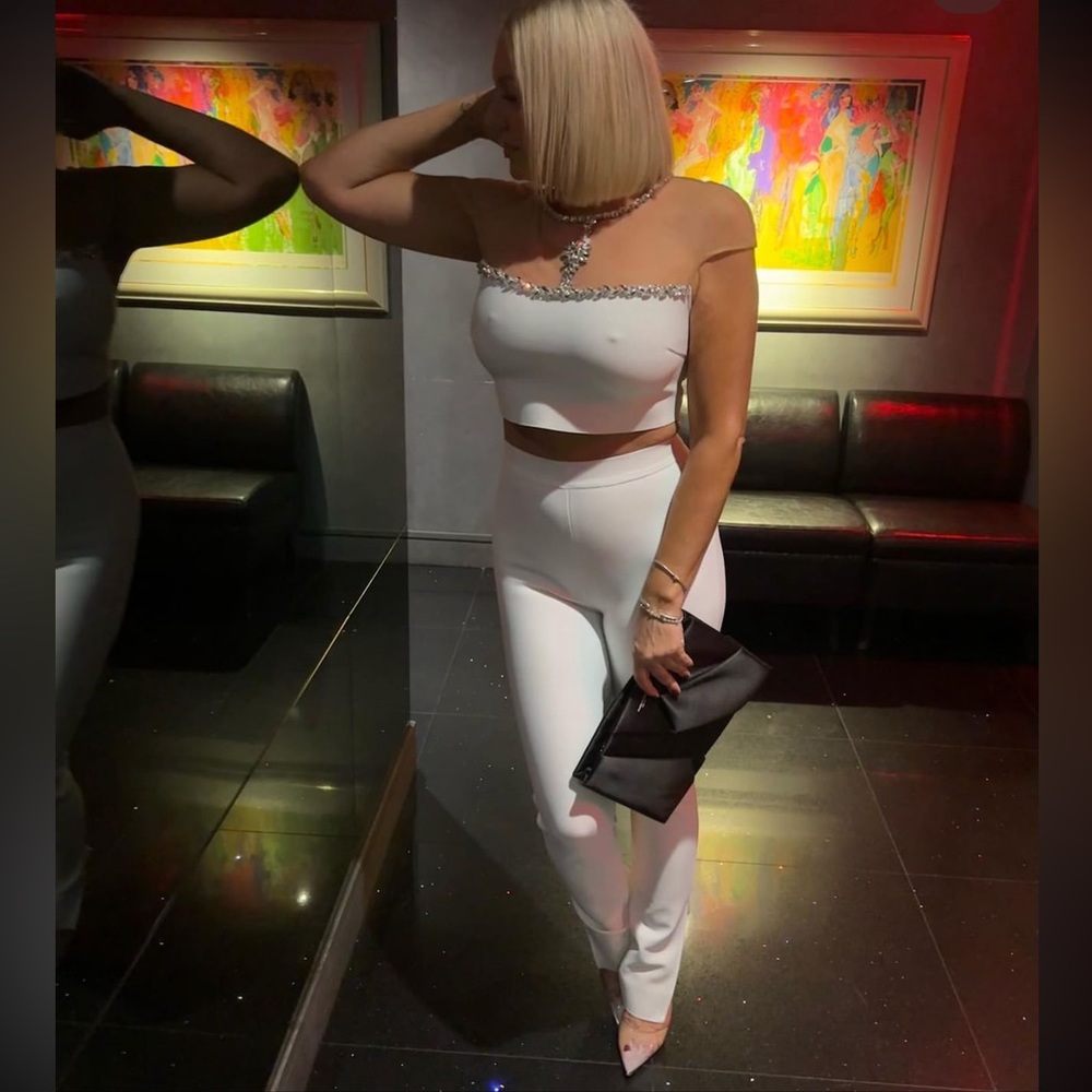 Fashion Nova White Modern Cutout Ensemble